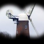 Wilton Windmill in sight through binoculars
