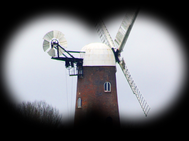 Wilton Windmill in sight through binoculars
