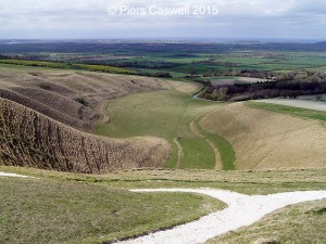 View from the white horse facing towards the Cotswold's