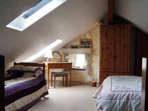 Open plan bedroom